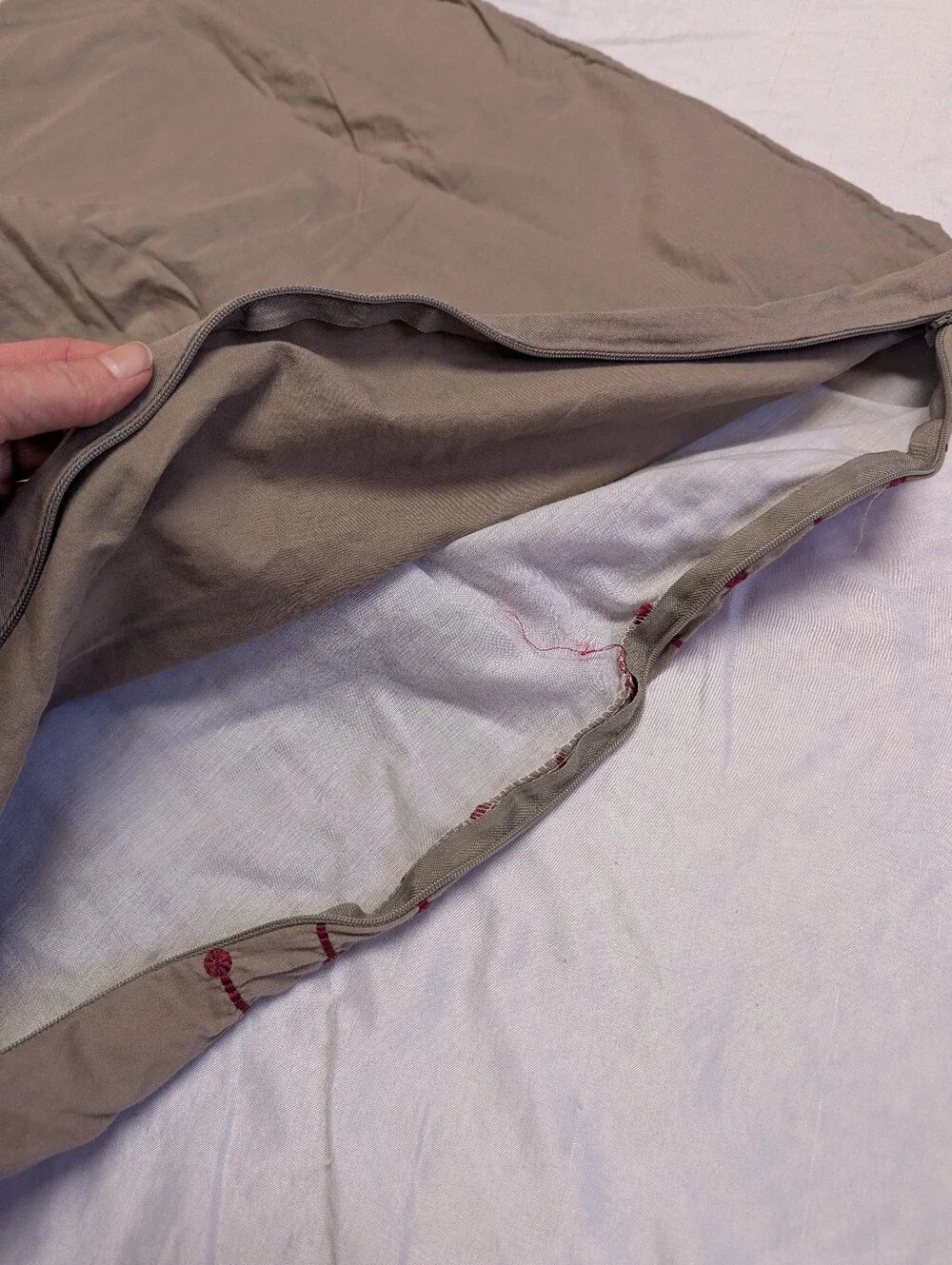 Natori Cherry Blossom Grey Taupe Embroidered Pleated Euro Sham Set 24